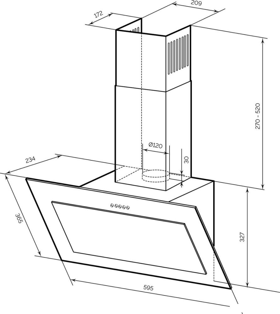Кухонная вытяжка LEX Mio G 600 (серый)- фото3