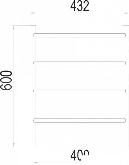 Полотенцесушитель Granula Виста 40x60 D32 (кнопка)- фото4