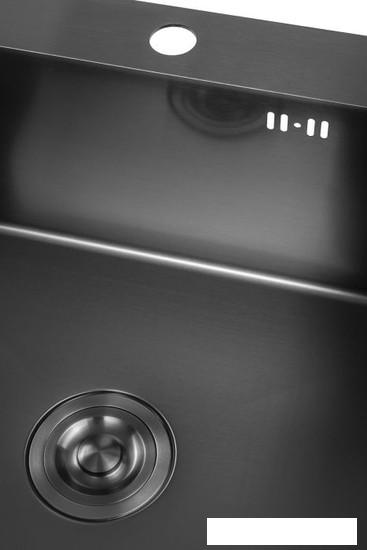 Кухонная мойка Saniteco 5050 Nano (с сифоном, дозатором и коландером)- фото2