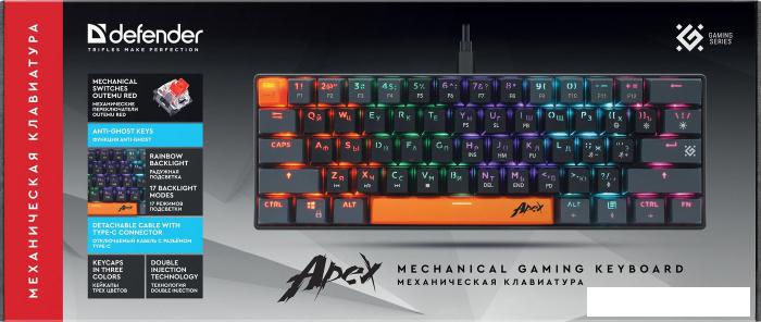 Клавиатура Defender Apex GK-002 (черный/серый)- фото4