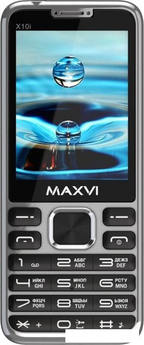 Кнопочный телефон Maxvi X10i (серебристый металлик)- фото2