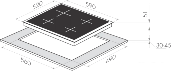 Варочная панель HOMSair HGG641BK- фото2