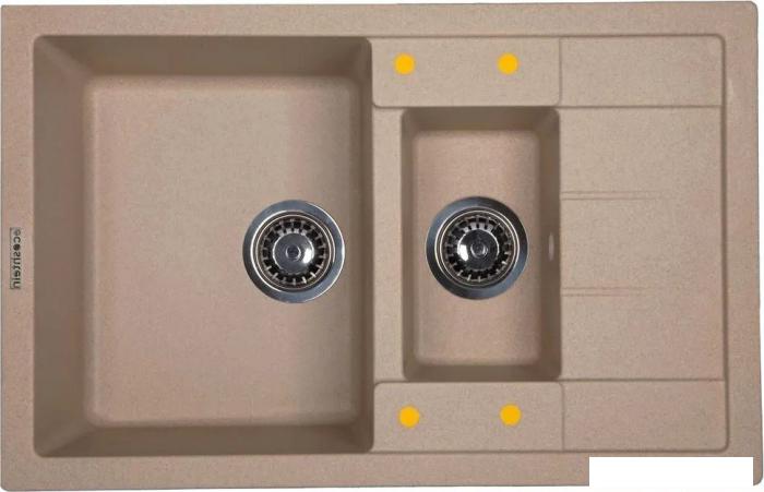 Кухонная мойка Ecoshtein Rechteck 781.5 (бежевый)- фото
