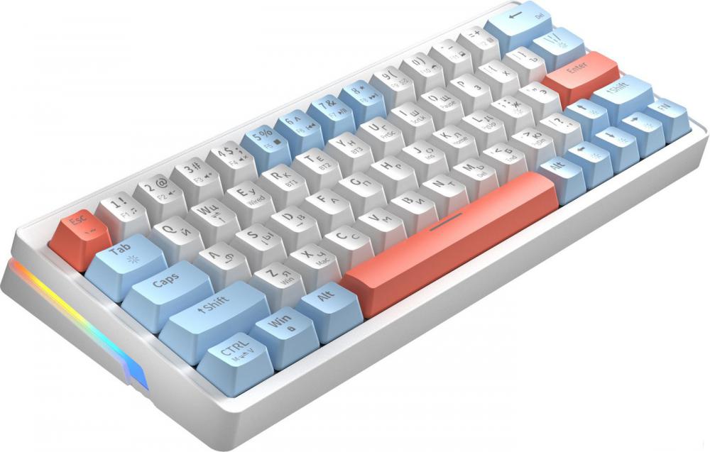 Клавиатура Cyberlynx ZA63 Pro White Blue Orange (TNT Yellow)- фото3