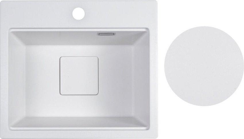 Кухонная мойка Marblan Comfort 48 (иней, с сифоном)