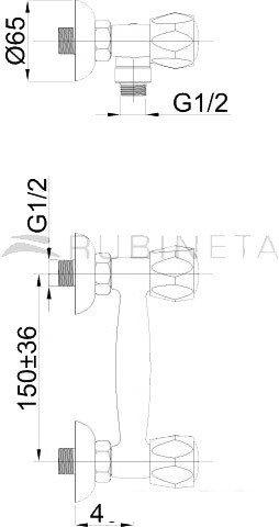 Смеситель Rubineta R-5/K Globo- фото2
