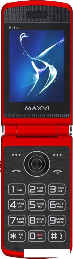 Телефон Maxvi E11ds (красный/серебристый)- фото4