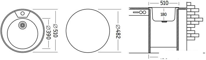 Кухонная мойка Ukinox Фаворит FAP510-GT8K 0C (с сифоном)- фото2