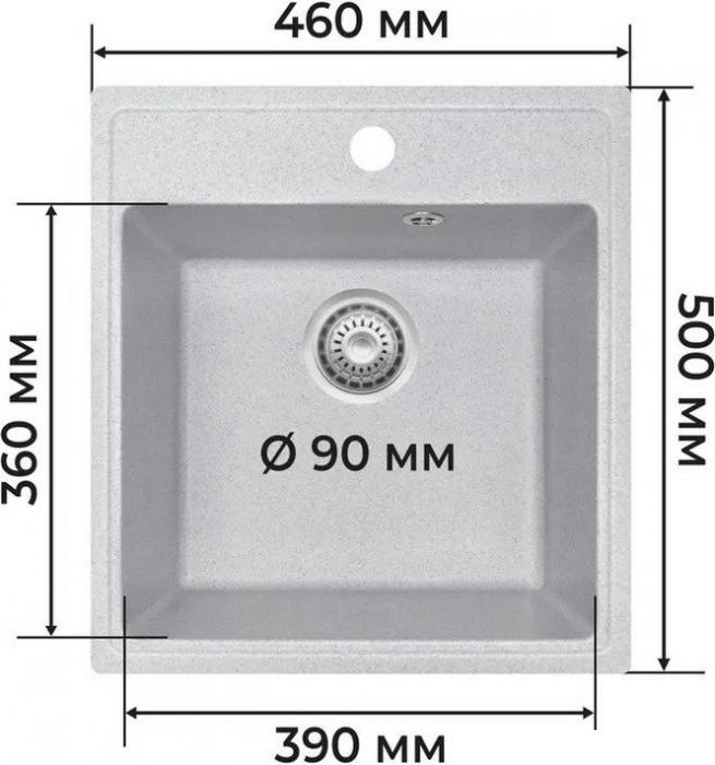 Кухонная мойка Granrus GR-460 (светло-серый)- фото3