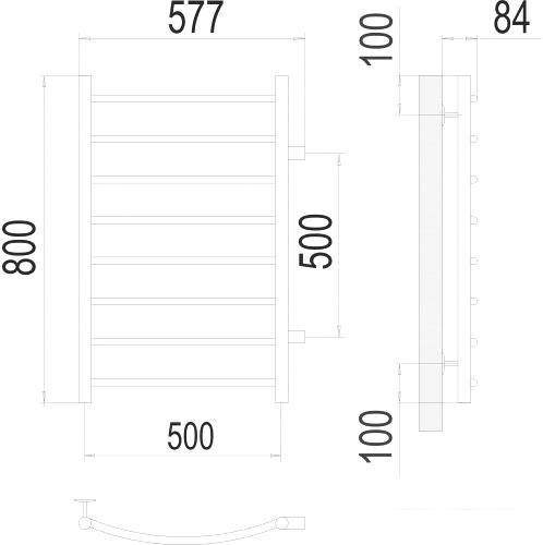 Полотенцесушитель TERMINUS Классик П8 500x800 бп 500- фото3