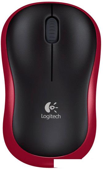 Мышь Logitech M185 (черный/красный)- фото2