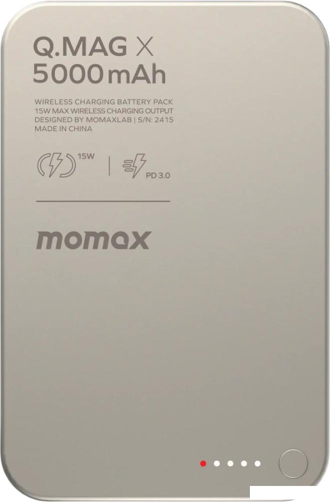 Внешний аккумулятор Momax Q.Mag X Magnetic IP116A 5000mAh (титановый)- фото