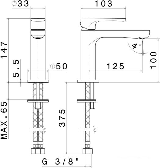 Смеситель Kerama Marazzi Ole 69412KM.21.018- фото2