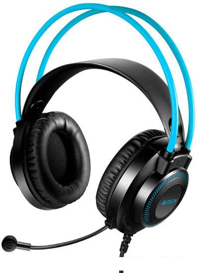 Наушники A4Tech Fstyler FH200i (черный/голубой)- фото