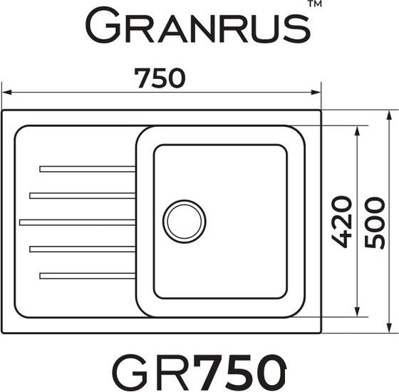 Кухонная мойка Granrus GR-750 (бежевый)- фото2