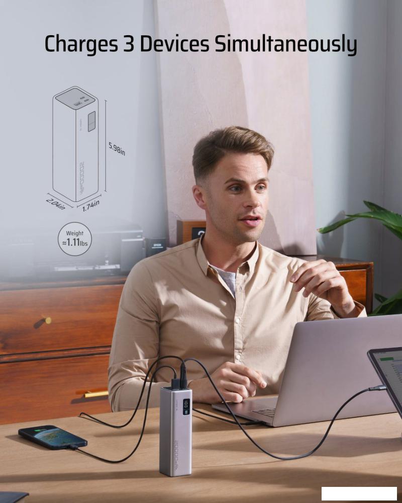 Внешний аккумулятор Cuktech 15 SE Power Bank 20000mAh 85W MAX- фото4