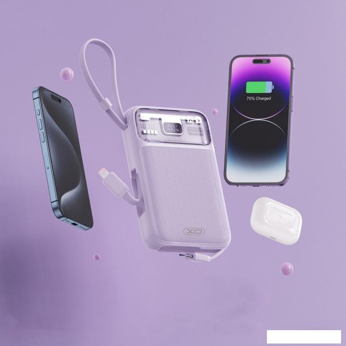 Внешний аккумулятор XO PR243 10000mAh (фиолетовый)- фото4