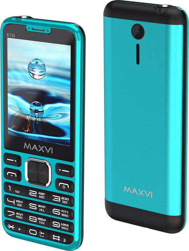 Кнопочный телефон Maxvi X10i (аква)- фото