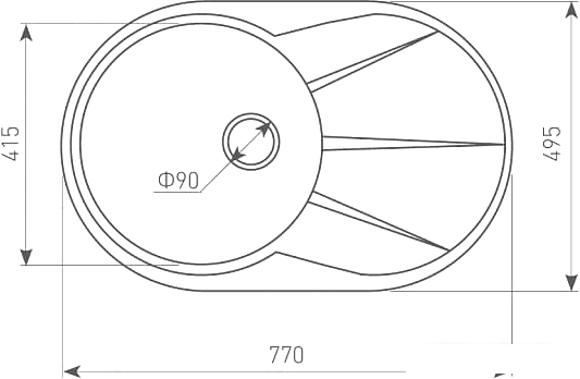 Кухонная мойка Zigmund & Shtain Kreis OV 770 B (молодое шампанское)- фото3