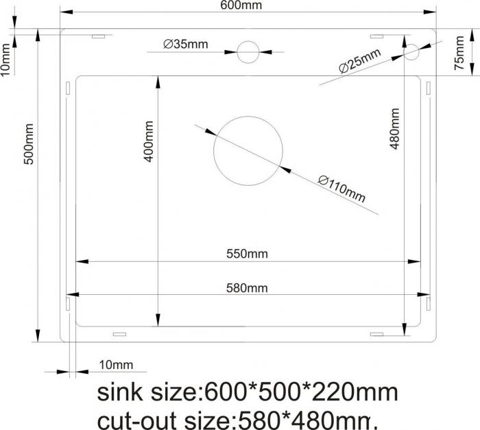Кухонная мойка Asteria A6050S-D (сатин декор)- фото4