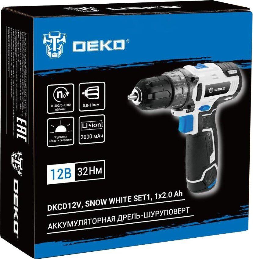 Дрель-шуруповерт Deko DKCD12V Snow White Set1 083-1106 (с 1-им АКБ)- фото4