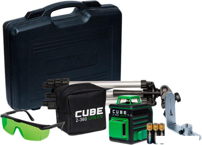 Лазерный нивелир ADA Instruments CUBE 2-360 Green ULTIMATE EDITION [A00471]- фото