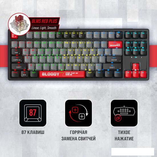 Клавиатура A4Tech Bloody S87 Energy Red (Bloody BLMS Red Plus)- фото4