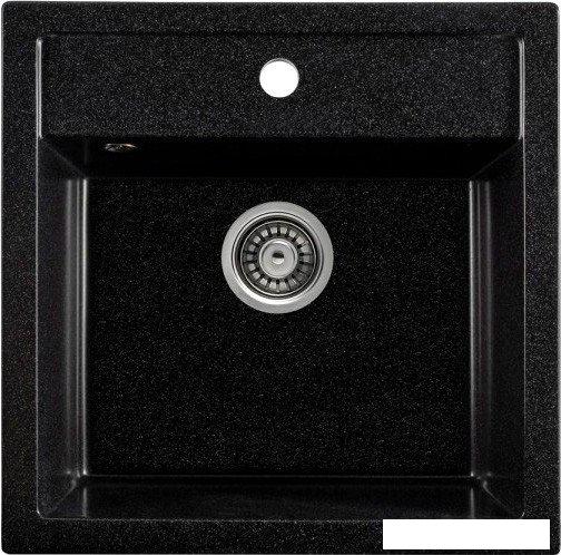Кухонная мойка Saniteco Terra (черный с сифоном)