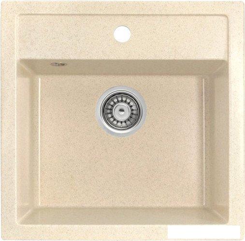 Кухонная мойка Saniteco Terra (бежевый с сифоном)