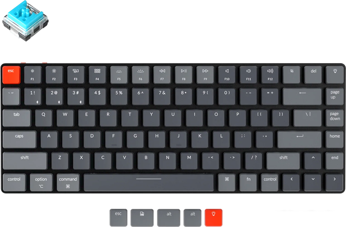 Клавиатура Keychron K3 V2 RGB K3-E2-RU (Keychron Low Profile Optical Blue)- фото