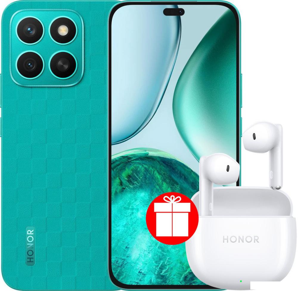 Смартфон HONOR X8c ABR-LX1 6GB/128GB международная версия (зеленый) и наушники HONOR Earbuds X6 по акции- фото