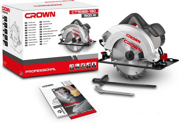Дисковая пила Crown CT15188-190- фото2
