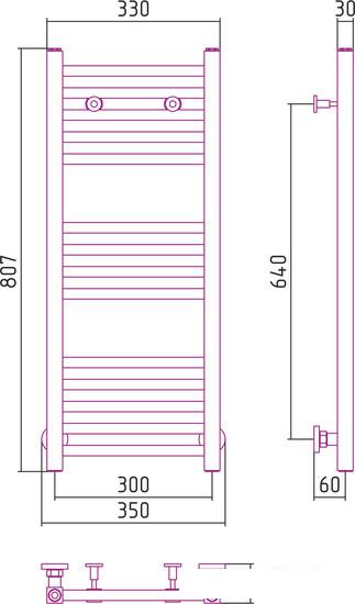 Полотенцесушитель Сунержа Модус 800x300 00-0250-8030- фото3