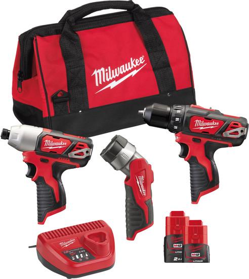 Milwaukee М12 ВPP3А-202B 4933441225 (шуруповерт, винтоверт, фонарь, 2 АКБ, сумка)- фото2