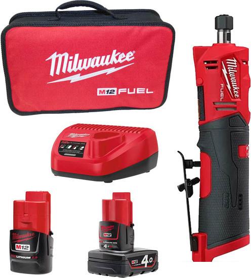 Прямошлифовальная машина Milwaukee M12 Fuel FDGS-422B 4933471436 (с 2-мя АКБ 2 Ah, 4 Ah)- фото