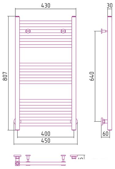 Полотенцесушитель Сунержа Модус 800х400 00-0250-8040- фото3