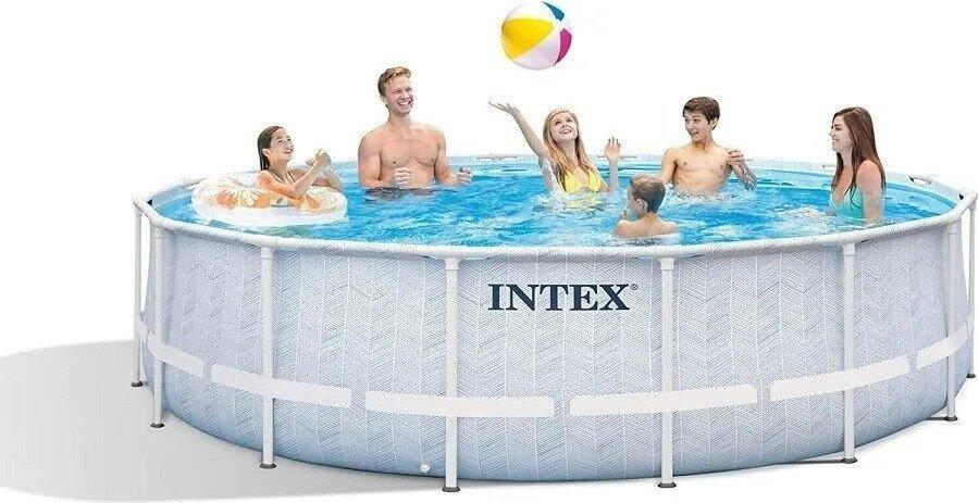 Каркасный бассейн Intex Prism Frame Chevron 26746 (488х122)- фото2