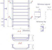 Полотенцесушитель Gloss & Reiter Line Л.50x80.С1(25).Л7 (1
