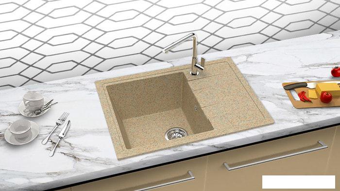 Кухонная мойка Berge BR-5850 (песочный матовый)- фото2