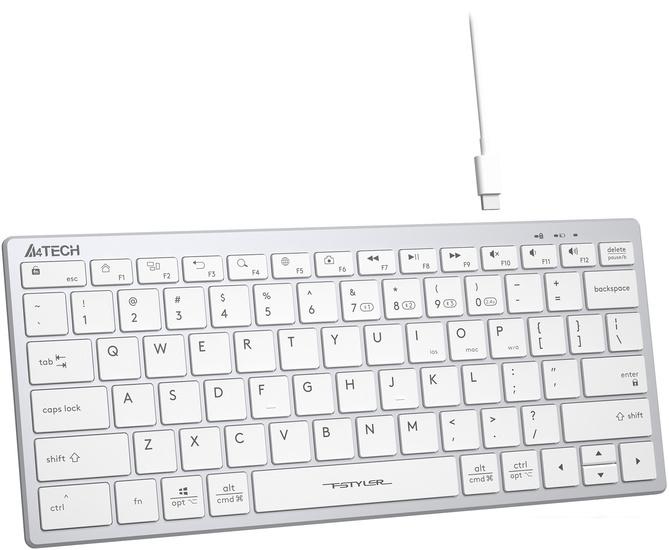 Клавиатура A4Tech Fstyler FBX51C (серебристый/белый)- фото4