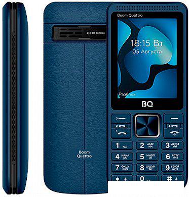 Кнопочный телефон BQ-Mobile BQ-2455 Boom Quattro (синий)- фото2