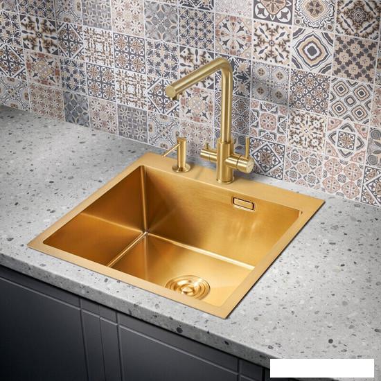 Кухонная мойка Milacio Denia 51 Steel MC.77488 (золотой)- фото2