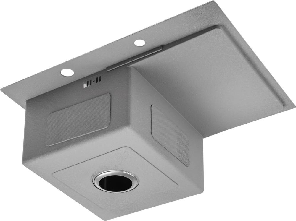 Кухонная мойка Saniteco 6550-R + Spike F9S07011 (сатин, с сифоном, дозатором и коландером)- фото4