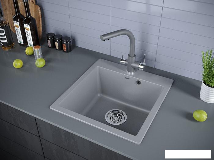 Кухонная мойка Paulmark Praktisch PM105152-GRM- фото3