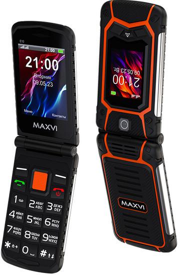 Кнопочный телефон Maxvi E10 (оранжевый)- фото