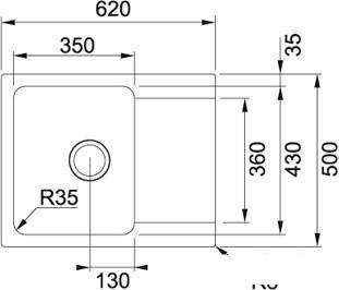 Кухонная мойка Franke Orion OID 611-62 (полярный белый) [114.0443.355]- фото2