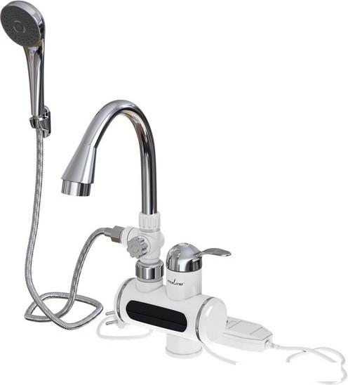 Проточный электрический водонагреватель кран+душ Mixline WH-004 (белый)- фото3