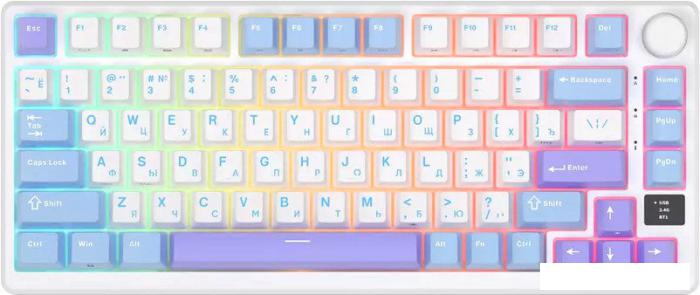Клавиатура Royal Kludge RK-M75 RGB Taro Milk (RK Brown)- фото