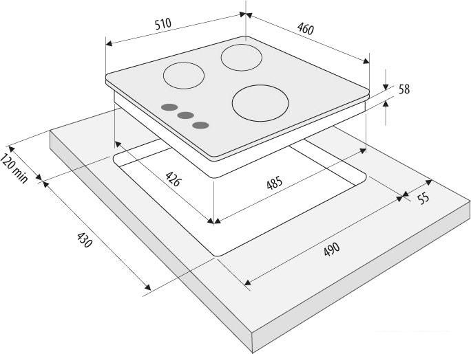 Варочная панель Krona Fiero 45 BL- фото3