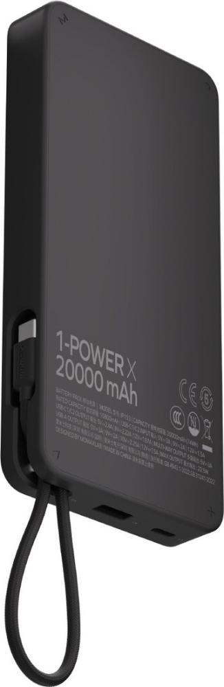 Внешний аккумулятор Momax 1-Power X Built-in USB-C IP153 20000mAh (черный)- фото2